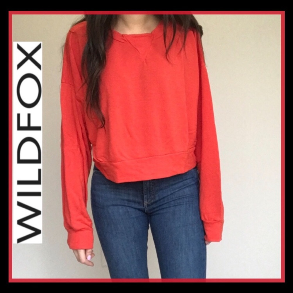 NWT WILDFOX Red French Terry Sweatshirt - Picture 1 of 6